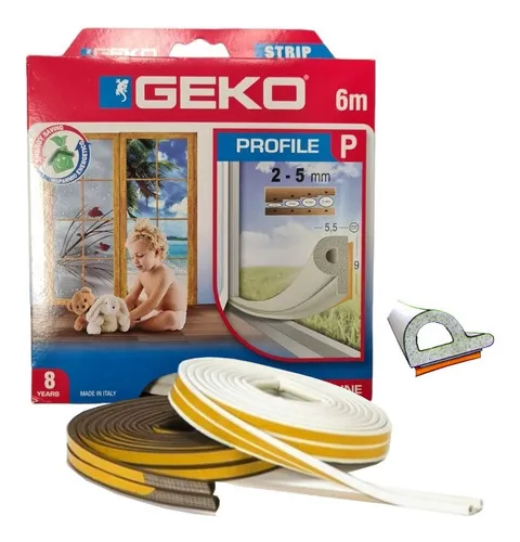 comprar Burlete Puerta Ventana Autoadhesivo Geko 6 Mts Marron Tipo P