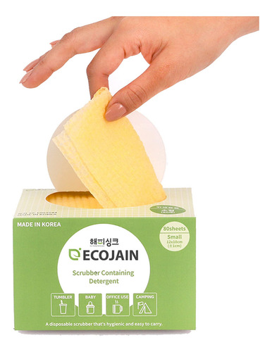 Ecojain La Esponja Desechable Contiene Detergente Seco, Bol.