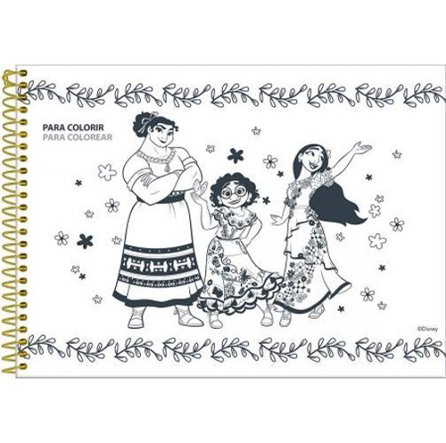 Caderno Desenho Capa Dura Encanto Disney 80 Folhas Presente