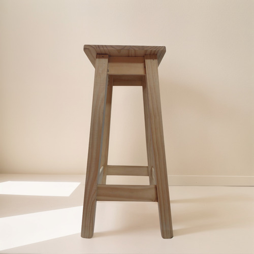 Desayunador Banqueta Taburete Silla Alta Banco Madera Pino Lijado Y Lustrado Natural