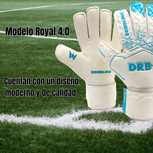 Guante Arquero Drb Royal 4.0 Pro Entrenamiento Fútbol Adulto Blanco 10