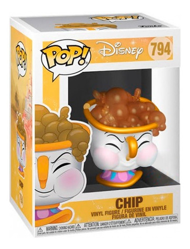Boneco Funko Pop Chip Bolha 794 Bela E Fera Disney Original