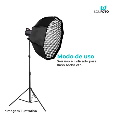 Softbox Octagonal 95cm Bowens Com Grid E Dupla Tela Difusora