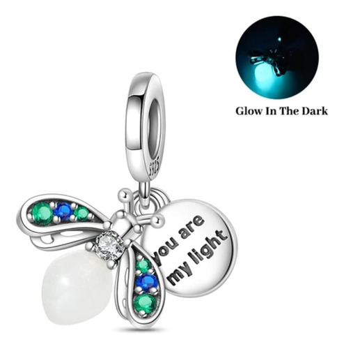 Charm O Dije Luciérnaga You Are My Light Luminosa Plata S925