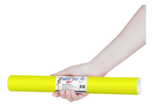 Plástico Adesivo Gekkofix Amarelo Neon 45 Cm X 1,5 M -11440