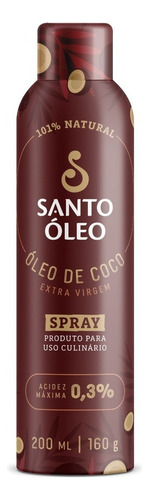 Spray Óleo De Coco Extra Virgem 200ml Santo Óleo  Lançamento