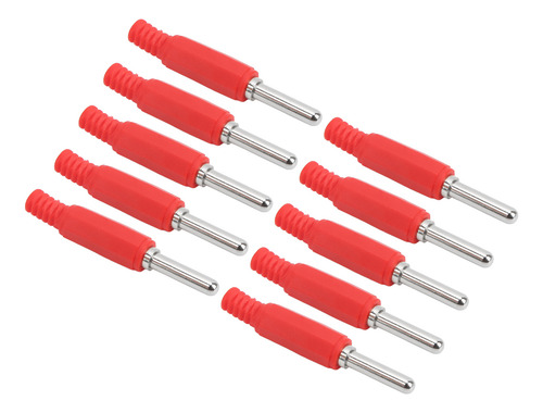 Tapón Tipo Banana Rojo, 10 Unidades J.10023, 4 Mm, Latón Pro