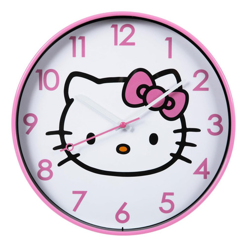 Reloj De Pared Hello Kitty De Plástico, 24.8 Cm