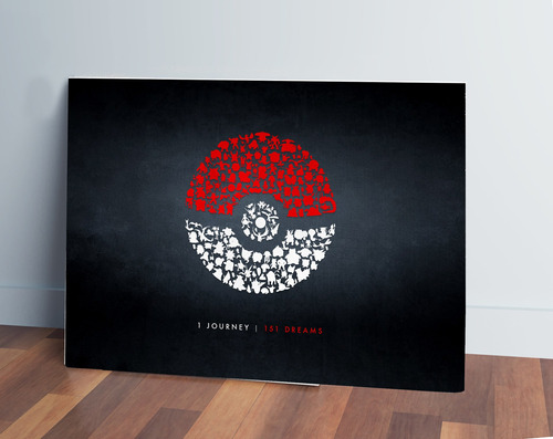 Cuadro Pokeball Pokemon Go 427 40x53 Mdf Memoestampados