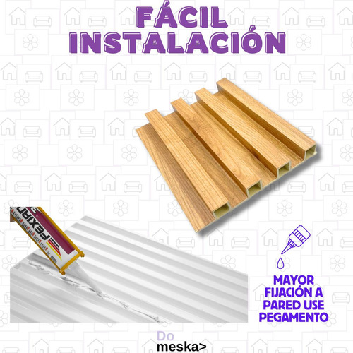 Panel Lambrín Madera 3d Para Pared Wpc 12 Pzs Inmatmex