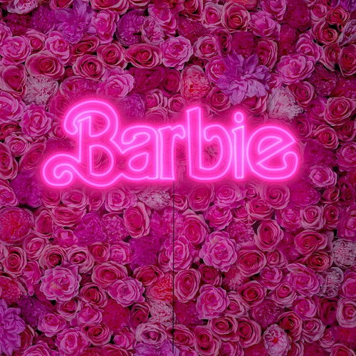 Letrero Led Neon Barbie Logo Clasico Ancho 50cm Luminoso