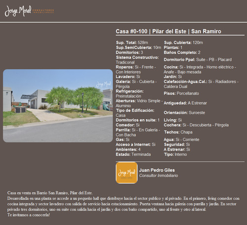 Casa Interno #0-100 - Pilar Del Este - San Ramiro - 528m2 #id 14128