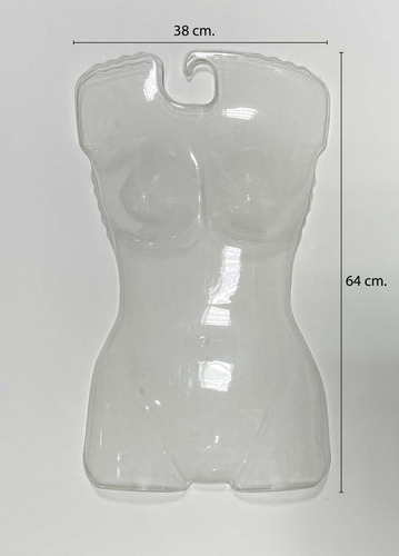 Percha Exhibidor Transparent Maniquí Mujer C/silueta Y Busto