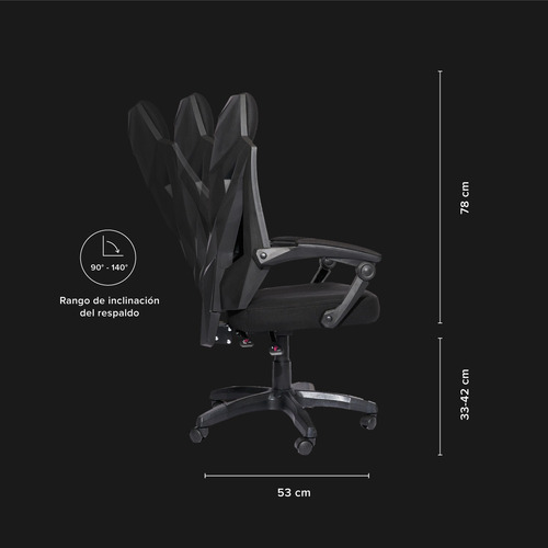 Imagen 10 de 10 de Silla Gamer Titan By Njoytech Negra 140° Exclusiva