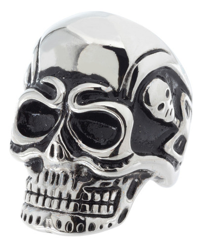 Anillo Calavera Envejecida Acero Quirúrgico 316l Hombre