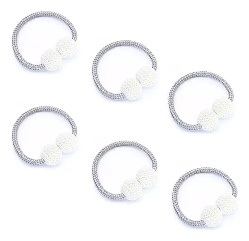 comprar Kit 6 Peças Prendedores De Cortina Ímã Fivela Laços Pérola 