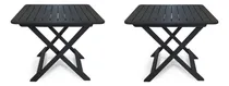 Comprar Kit 2 Mesas Dobráveis Plástico Quadrada 80x72cm Bistrô Preta