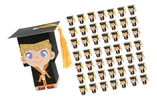 50 Uds. Cajas De Regalo Con Gorro De Graduación, Cajas ,