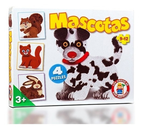 Puzzle Rompecabezas Mascotas 9 Y 12 Piezas 4 En 1 Ruibal Edu