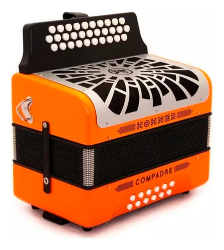 Acordeon Hohner Compadre Fa-sib-mib Naranja Con Funda