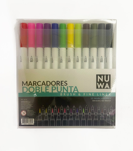 Set De Marcadores Nuwa Doble Punta X 12 Unidades 