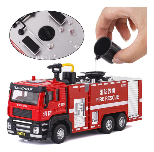 Camión De Bomberos A Escala 1/32, Modelo De Pulverización Y