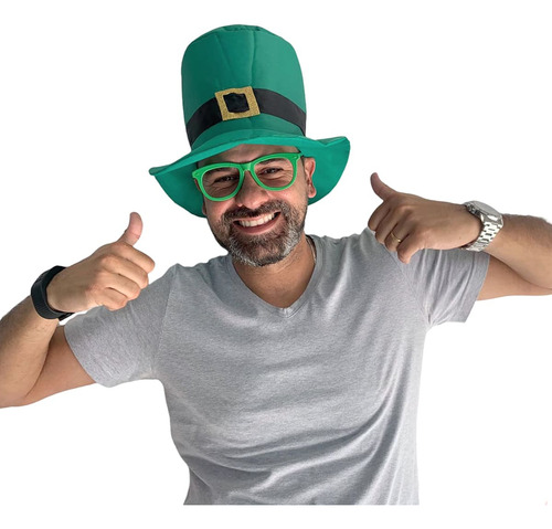 Kit Festa São Patrício Saint Patricks Day 2 Chapéus 2 Óculos