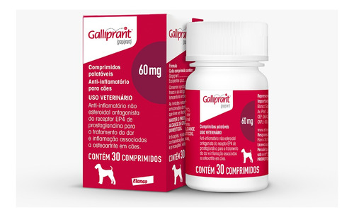 Galliprant 60mg Anti-inflamatório Elanco Cães 30 Comprimidos