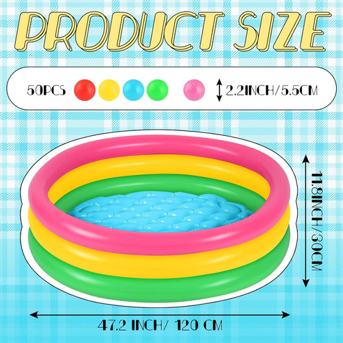 Piscina Infantil Inflable Para Bebés Con 50 Bolas, Piscinas