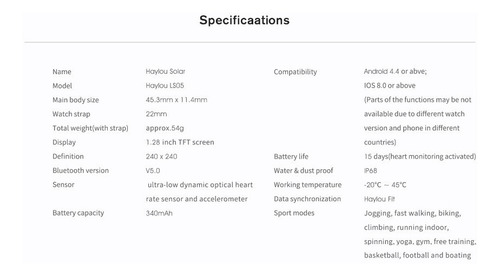 Reloj Inteligente Xiaomi Haylou Ls05 Versión Global Negro