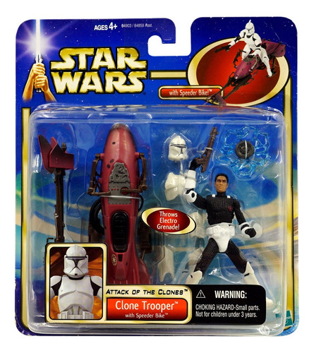 Star Wars Saga Blue Clone Trooper & Speeder Bike