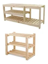 Comprar 2 Sapateiras Alpina Em Madeira Natural Real Seda