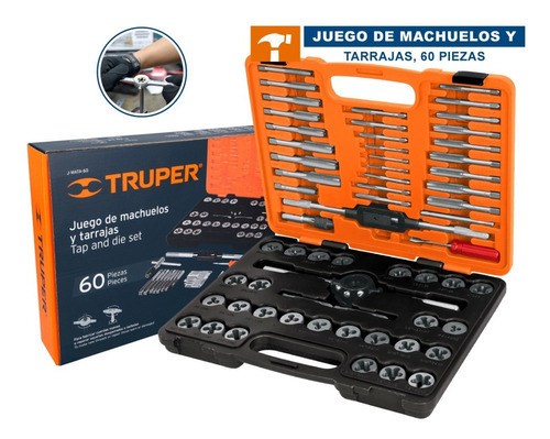 Juego De 60 Piezas De Machuelos Y Tarrajas, Truper 11443