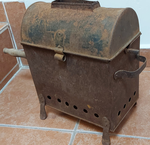 Antiguo Tostador De Café Oxidado Maniveladecoración Completo (Usado)