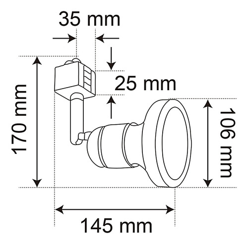 Spot Para Riel De Sobreponer En Techo Tecnolite Ys-397/b