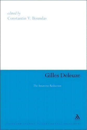 Gilles Deleuze, De Stantin V. Boundas. Editorial Continuum Publishing Corporation, Tapa Blanda En Inglés