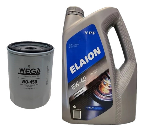 Filtro De Aceite + Elaion 15w40 4lt Ford Courier 1.8 Diesel