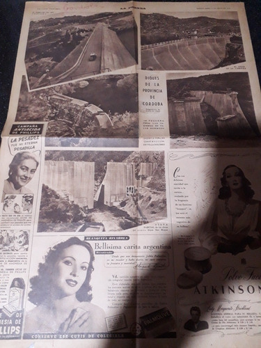Diario La Prensa 23 5 1943 Santa Fe Esculturas Córdoba Dique