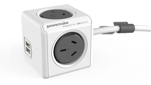 Prolongación Eléctrica 3 - 220 V 2 Usb 1.5 Mts Power Cube. 