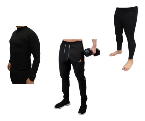 Conjunto! Camiseta Calza Termica Hombre+pantalon Microfibra