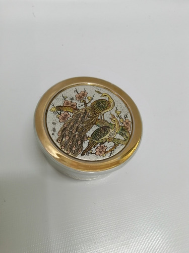 Cofre Antiguo Japan Porcelana Y Laminilla Oro 1950