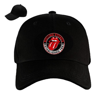 The Rolling Stones Clásico Gorra de béisbol con logotipo de banda de la lengua oficial Negro Snapback 