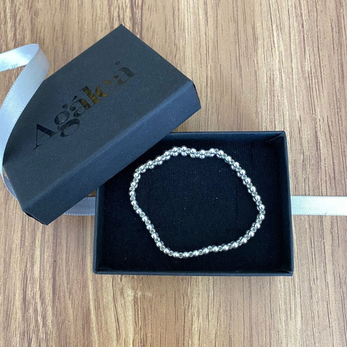 Imagen 7 de 10 de Pulsera Resorte Bolitas De Plata .925 Agálea Joyería
