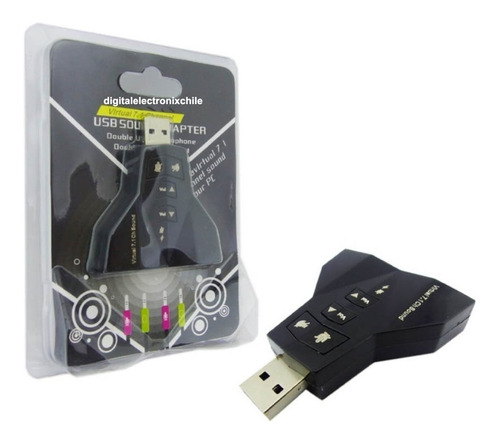 Adaptador Audio Doble Microfono Y Audio Usb 7.1 Pc Notebook