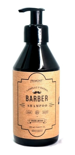 Shampoo Cabello Y Barba Primont Barber Peluquería 250ml Pelo