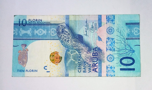 Billete Aruba 10 Florines Arubianos Vf+ 2019 - A1589459