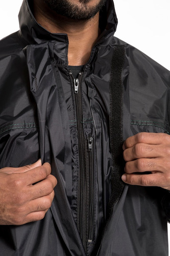 Capa De Chuva Motoqueiro Nylon Forrada Pantaneiro Com Gola