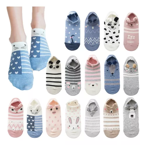comprar 16 Calcetines Algodón Tobitin Tines De Mujer Dama Animalitos