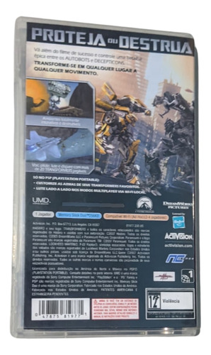 Jogo Transformers The Game Original Psp Black Label