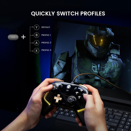 Controle Gamer Gamesir Kaleid Flux Xbox/pc Hall Effect Rgb Dourado